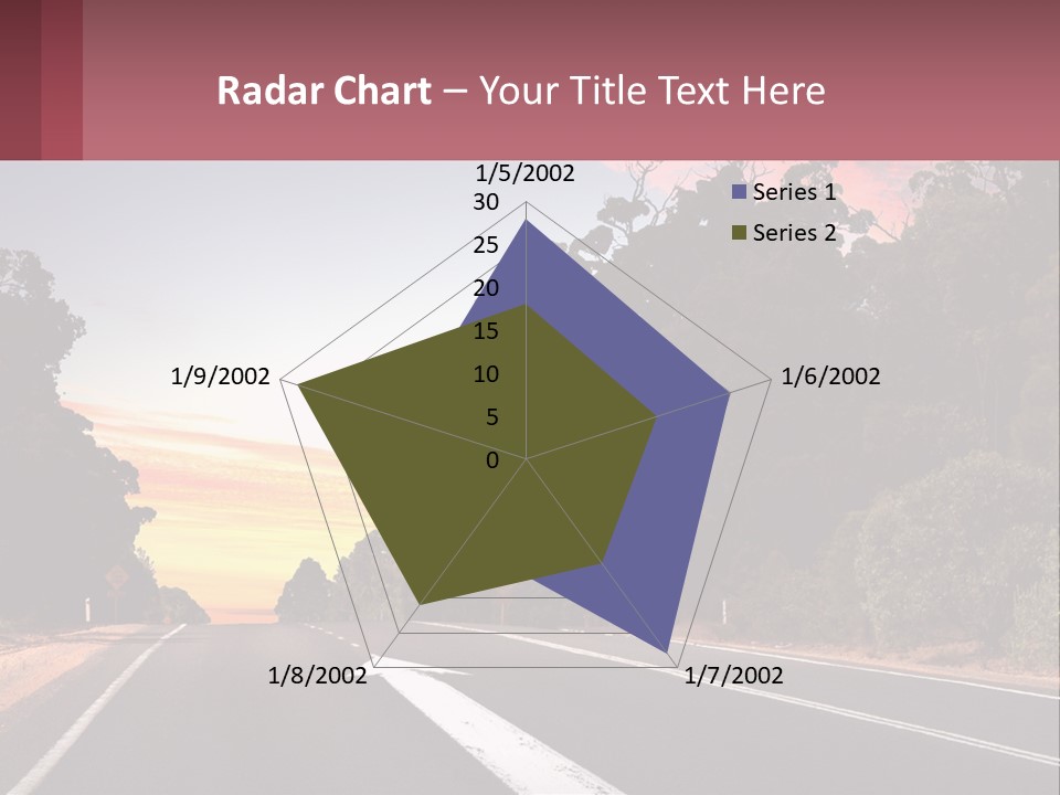 A Picture Of A Road With Trees And Sky In The Background PowerPoint Template