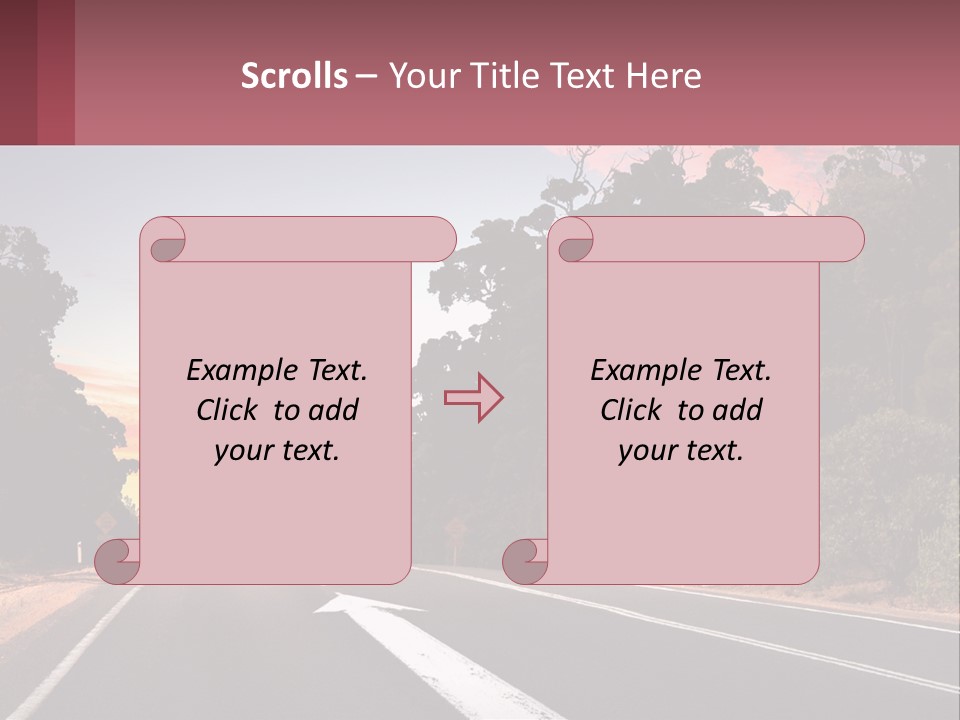 A Picture Of A Road With Trees And Sky In The Background PowerPoint Template