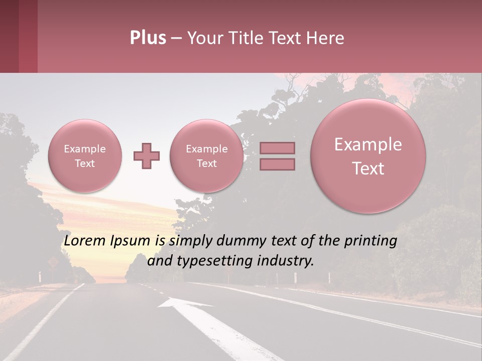 A Picture Of A Road With Trees And Sky In The Background PowerPoint Template