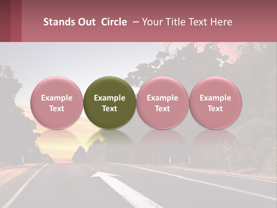 A Picture Of A Road With Trees And Sky In The Background PowerPoint Template
