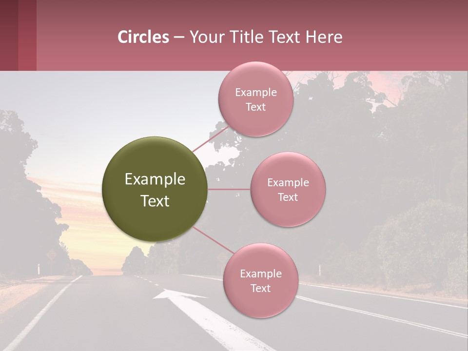 A Picture Of A Road With Trees And Sky In The Background PowerPoint Template