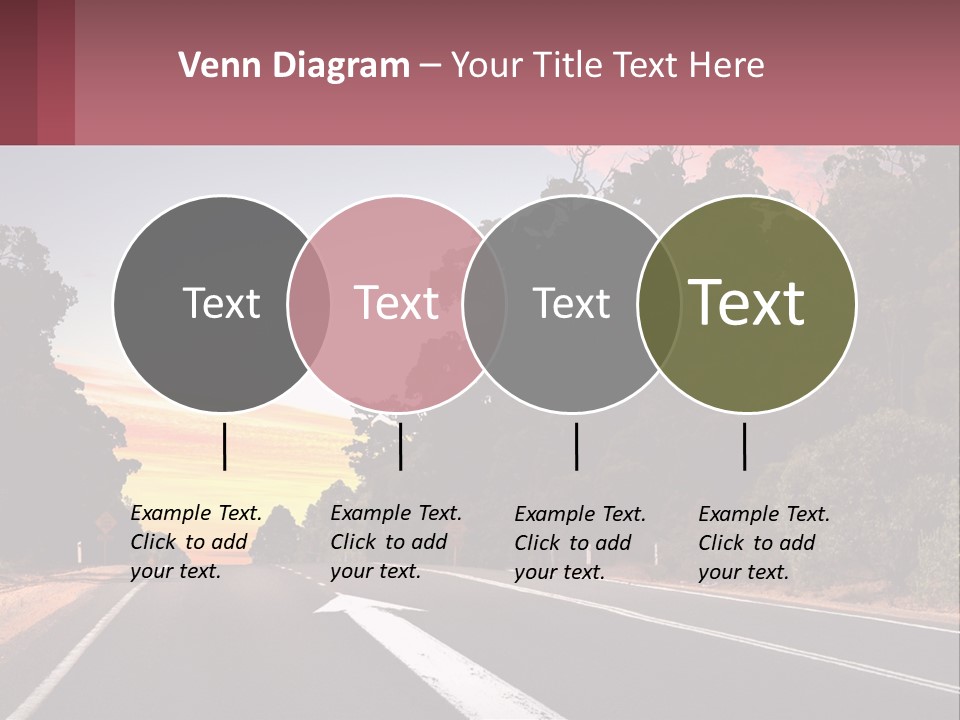 A Picture Of A Road With Trees And Sky In The Background PowerPoint Template