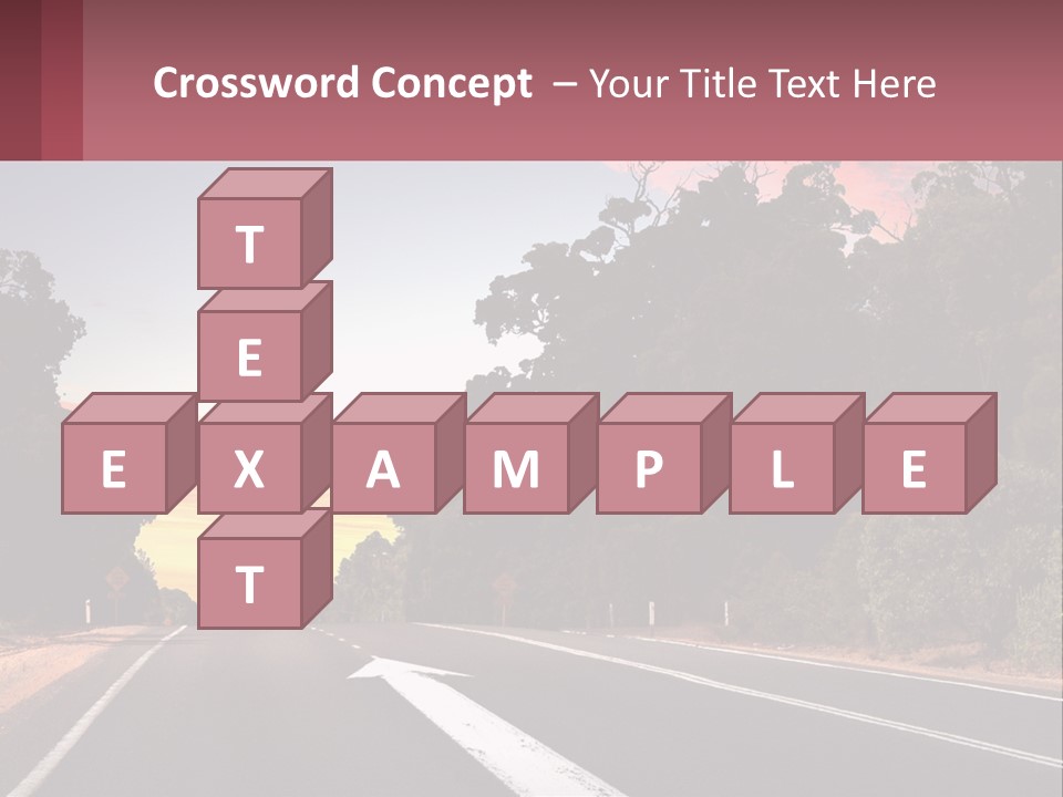 A Picture Of A Road With Trees And Sky In The Background PowerPoint Template