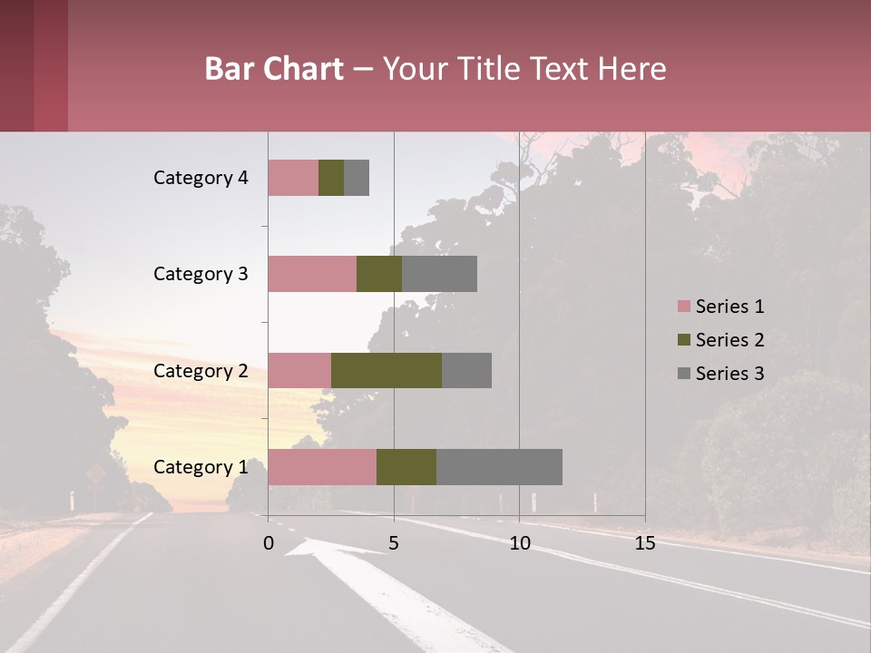 A Picture Of A Road With Trees And Sky In The Background PowerPoint Template