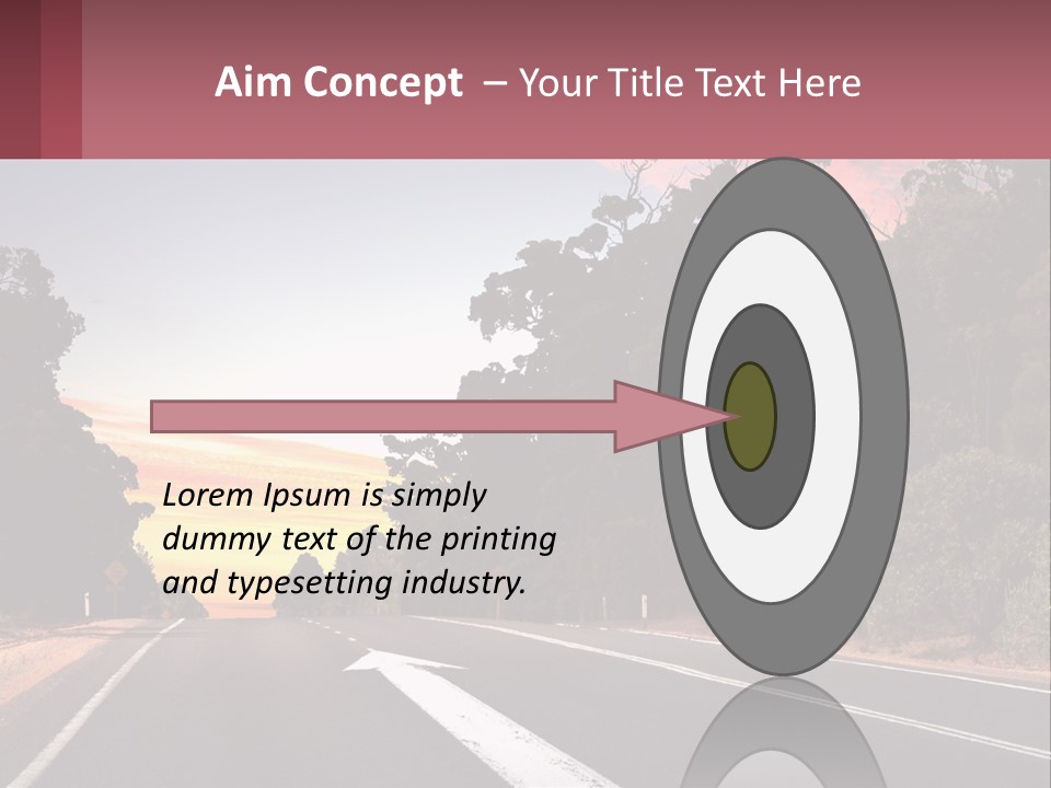 A Picture Of A Road With Trees And Sky In The Background PowerPoint Template