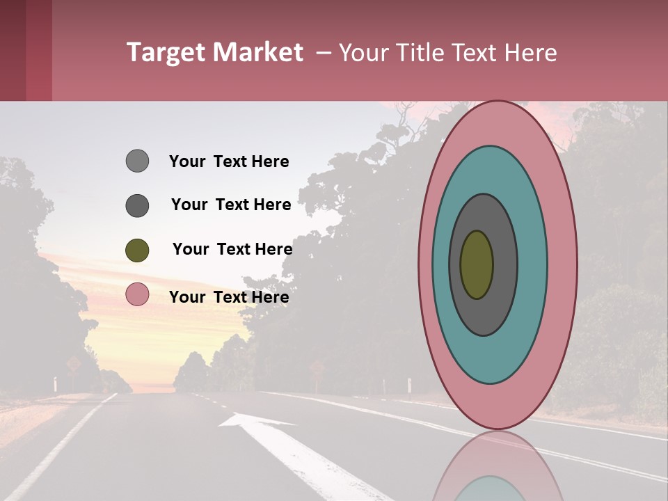 A Picture Of A Road With Trees And Sky In The Background PowerPoint Template