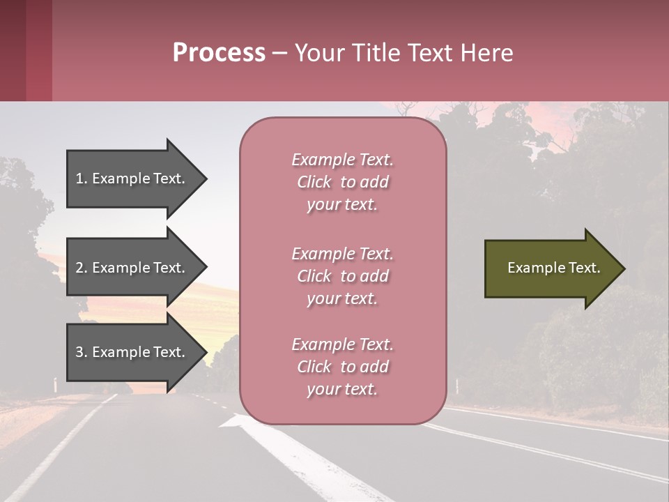A Picture Of A Road With Trees And Sky In The Background PowerPoint Template