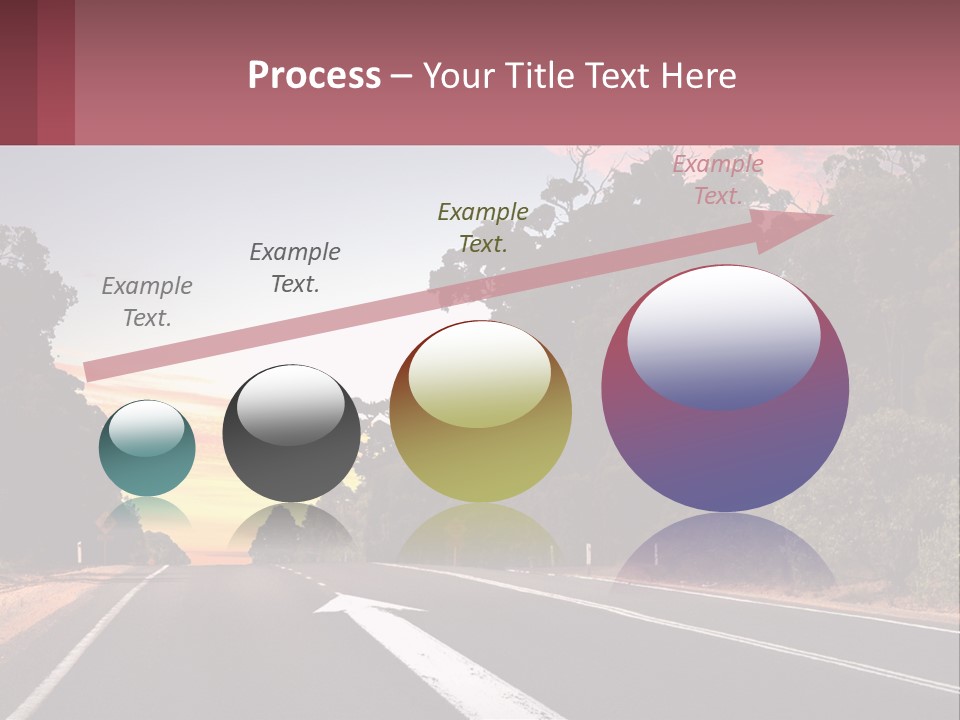 A Picture Of A Road With Trees And Sky In The Background PowerPoint Template