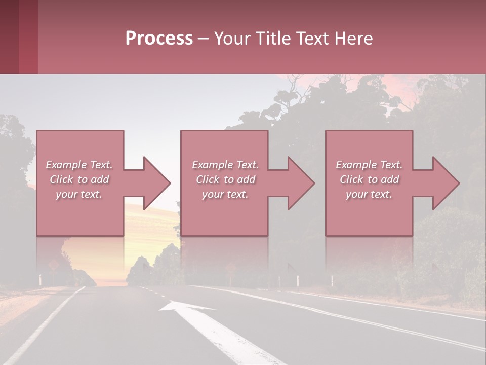 A Picture Of A Road With Trees And Sky In The Background PowerPoint Template