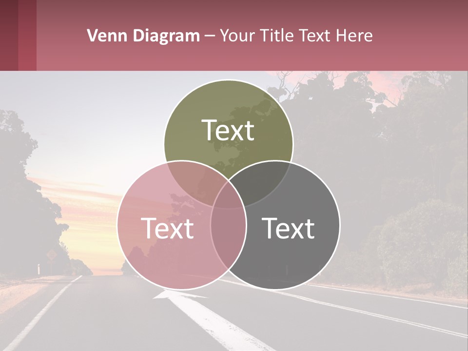 A Picture Of A Road With Trees And Sky In The Background PowerPoint Template