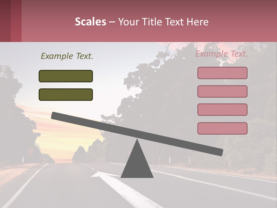 A Picture Of A Road With Trees And Sky In The Background PowerPoint Template