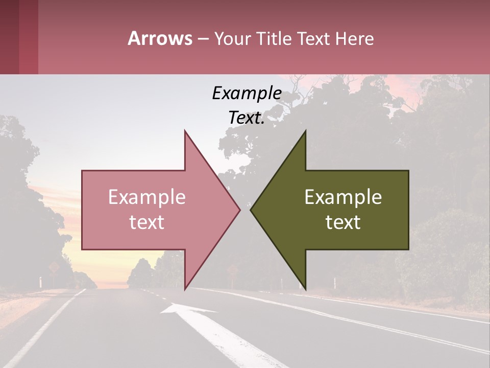 A Picture Of A Road With Trees And Sky In The Background PowerPoint Template