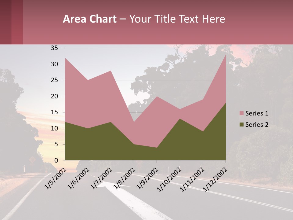 A Picture Of A Road With Trees And Sky In The Background PowerPoint Template