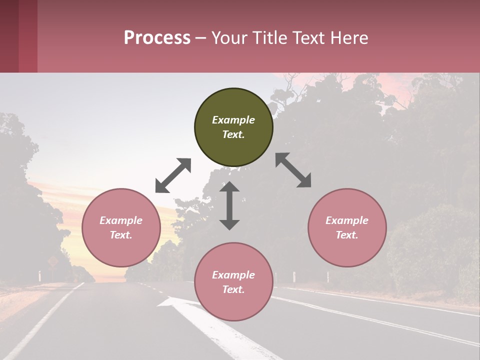 A Picture Of A Road With Trees And Sky In The Background PowerPoint Template
