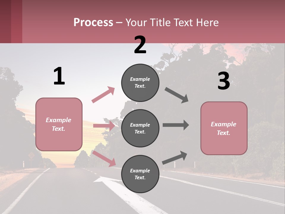 A Picture Of A Road With Trees And Sky In The Background PowerPoint Template