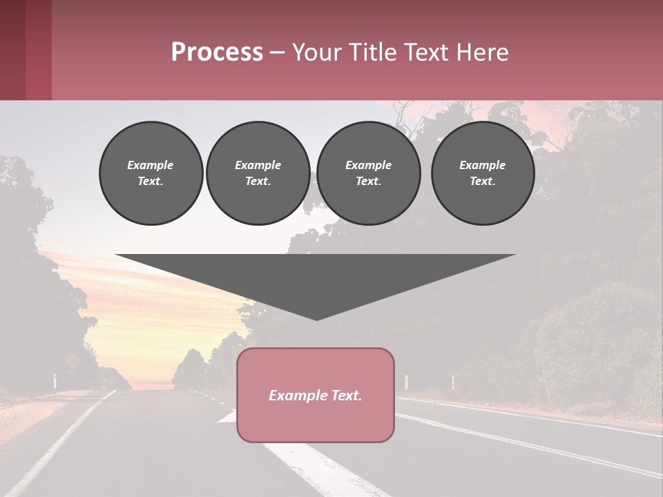 A Picture Of A Road With Trees And Sky In The Background PowerPoint Template