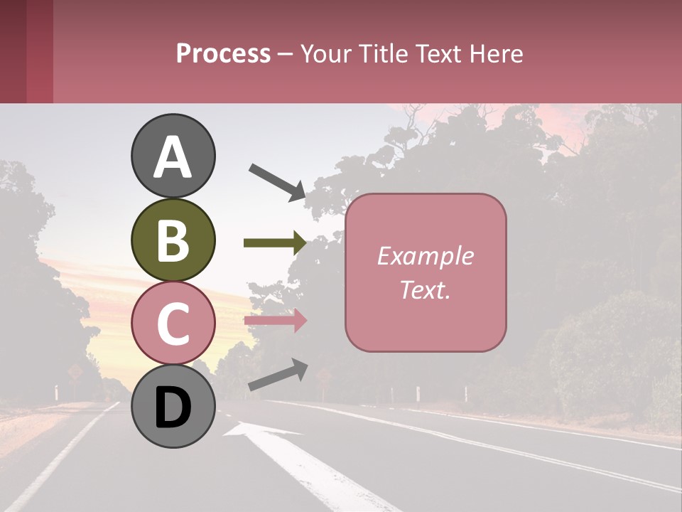 A Picture Of A Road With Trees And Sky In The Background PowerPoint Template