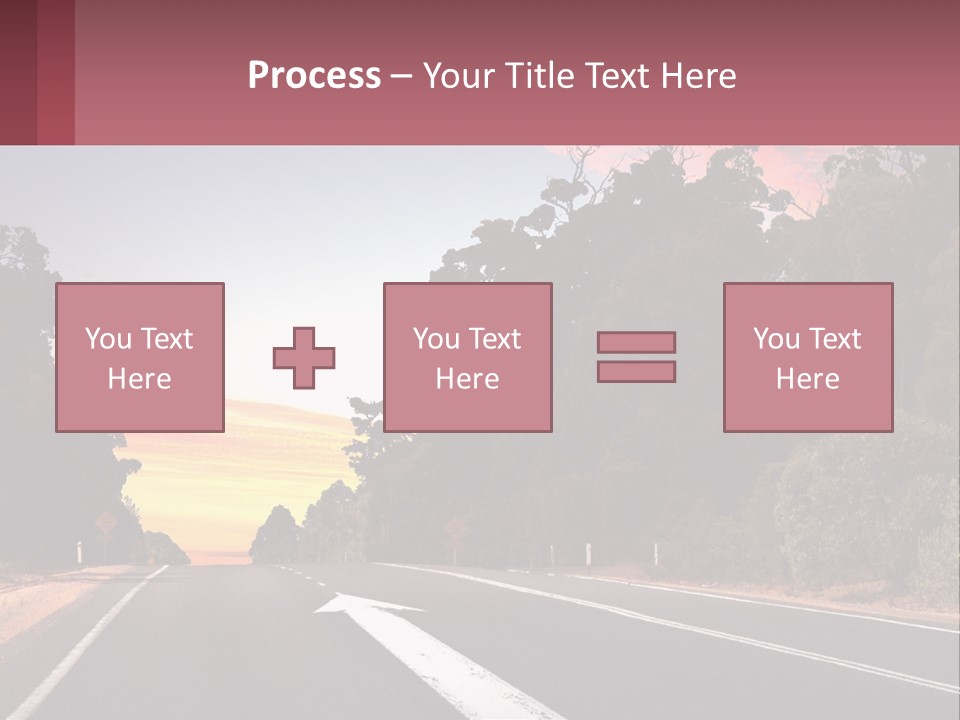 A Picture Of A Road With Trees And Sky In The Background PowerPoint Template