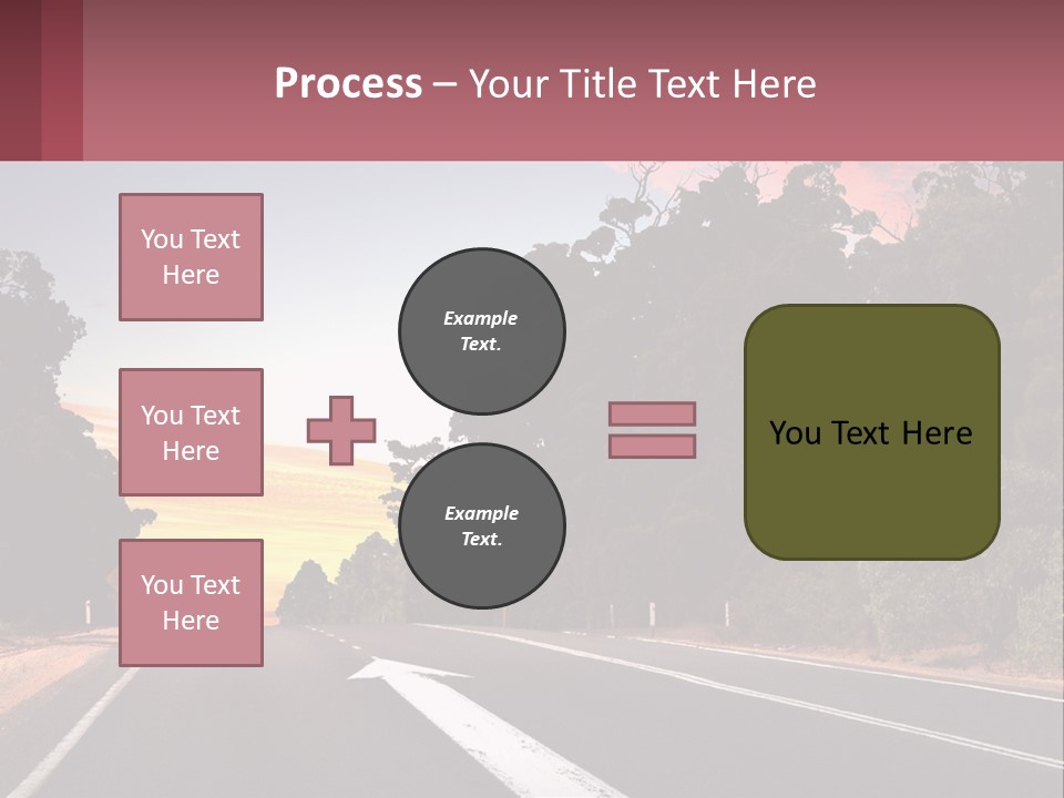 A Picture Of A Road With Trees And Sky In The Background PowerPoint Template