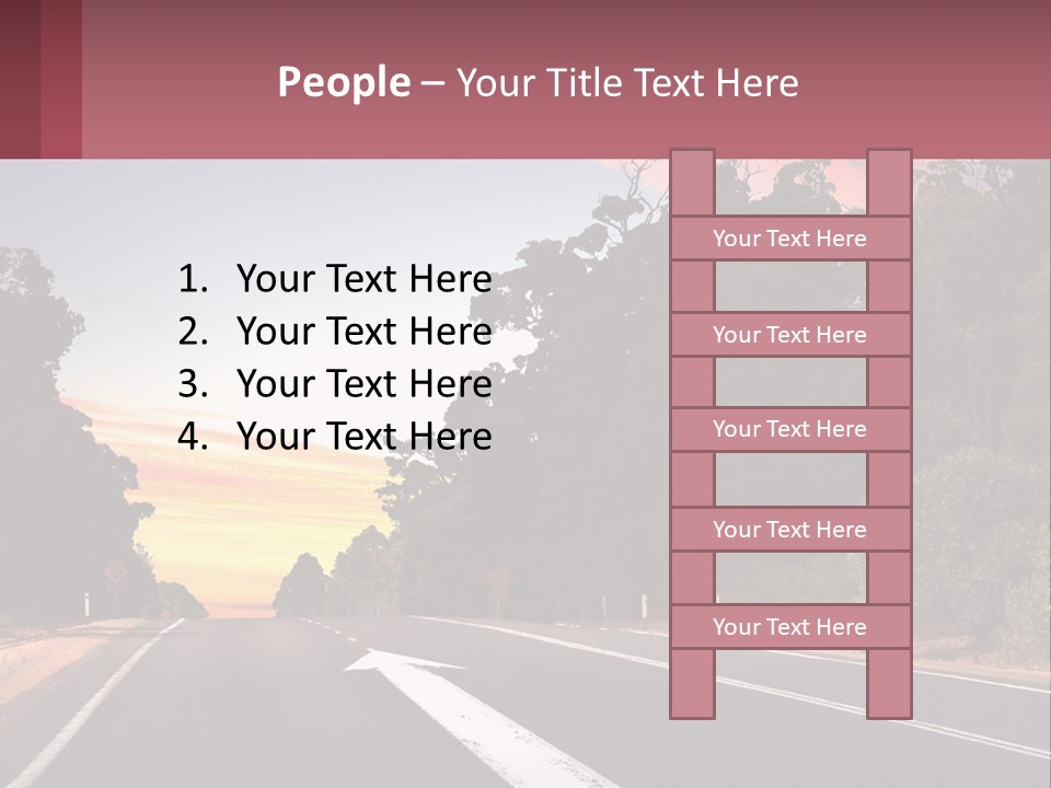 A Picture Of A Road With Trees And Sky In The Background PowerPoint Template