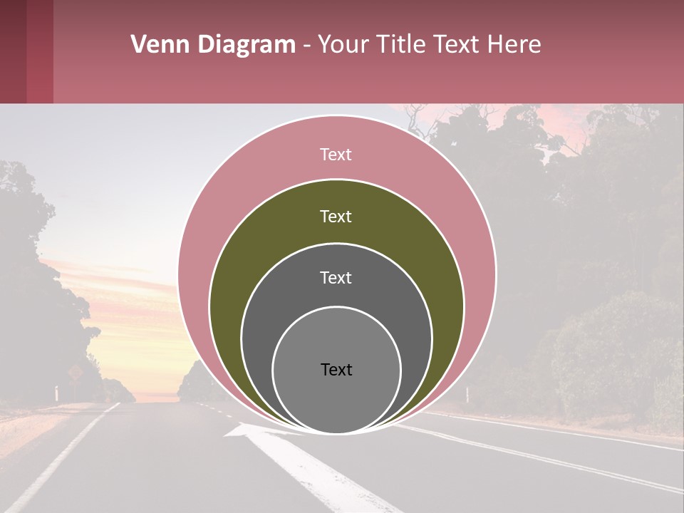 A Picture Of A Road With Trees And Sky In The Background PowerPoint Template