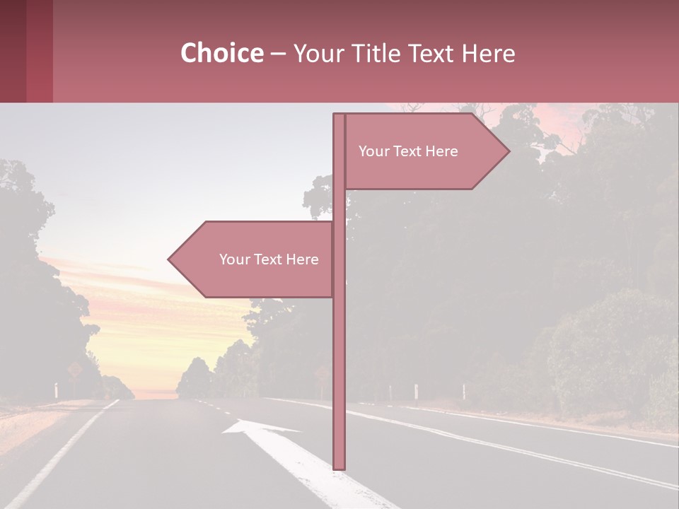 A Picture Of A Road With Trees And Sky In The Background PowerPoint Template