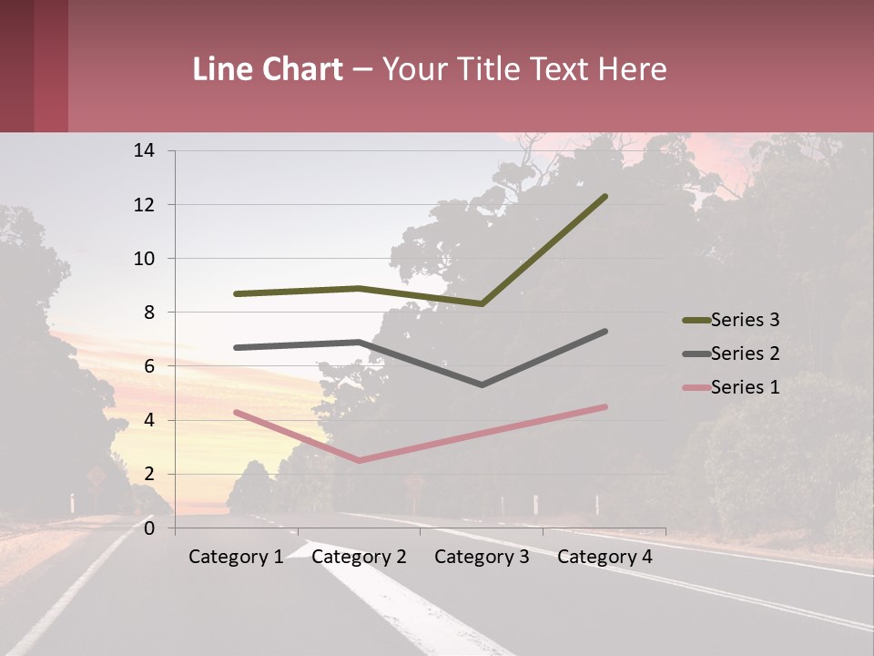 A Picture Of A Road With Trees And Sky In The Background PowerPoint Template