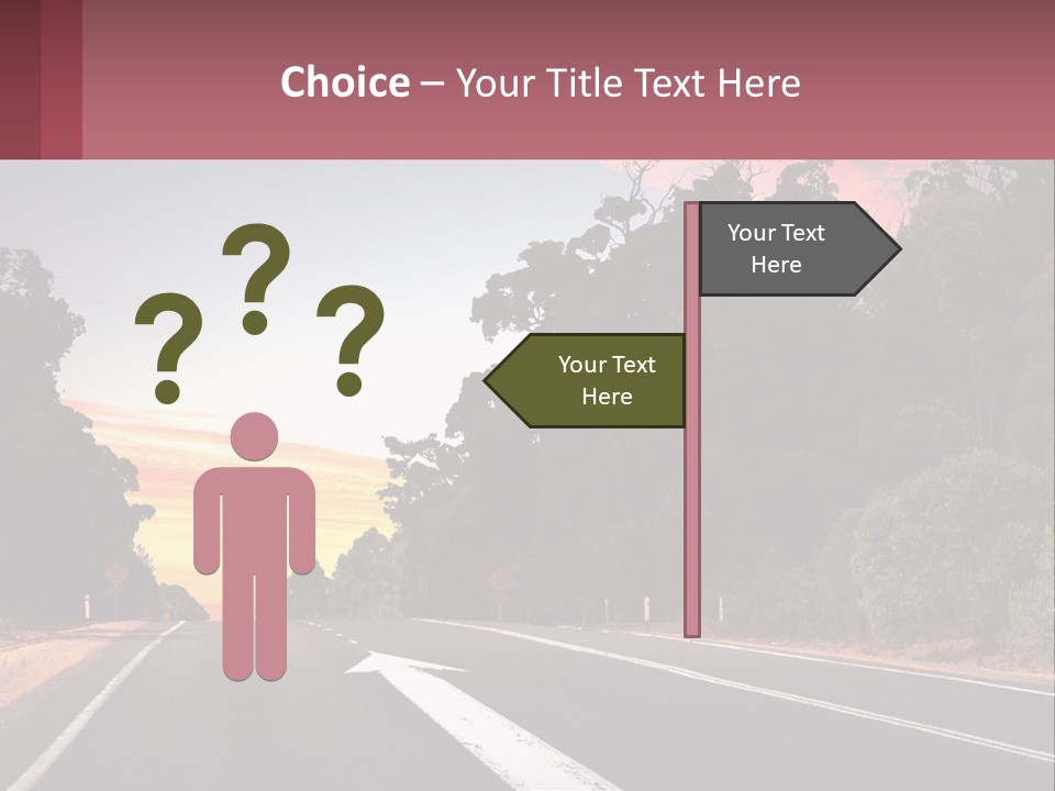 A Picture Of A Road With Trees And Sky In The Background PowerPoint Template