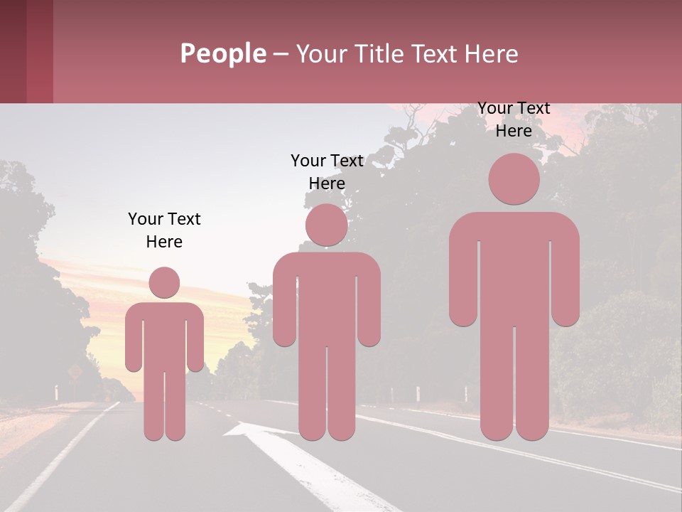 A Picture Of A Road With Trees And Sky In The Background PowerPoint Template