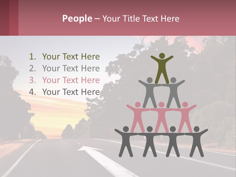 A Picture Of A Road With Trees And Sky In The Background PowerPoint Template