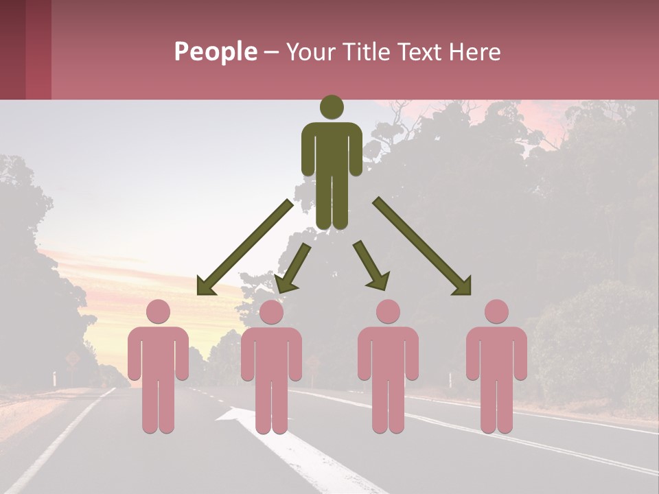 A Picture Of A Road With Trees And Sky In The Background PowerPoint Template
