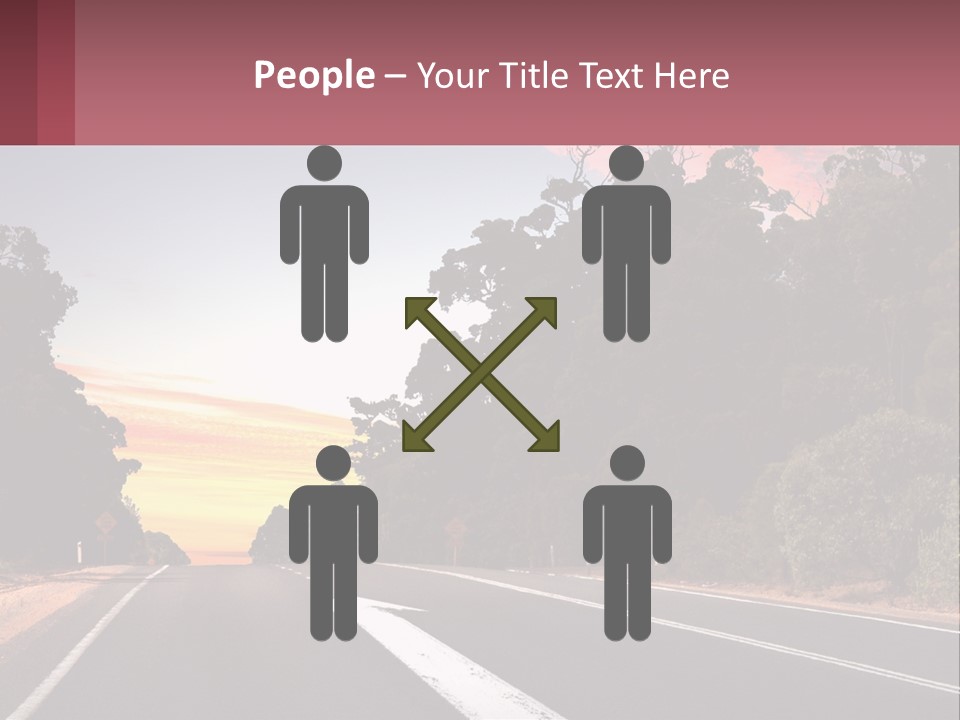A Picture Of A Road With Trees And Sky In The Background PowerPoint Template