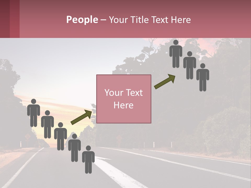 A Picture Of A Road With Trees And Sky In The Background PowerPoint Template