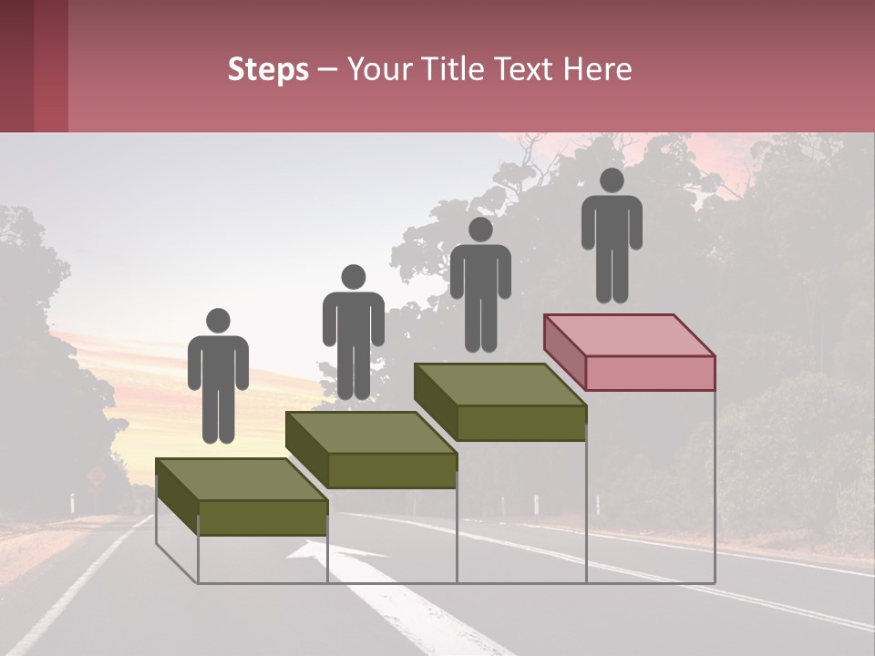 A Picture Of A Road With Trees And Sky In The Background PowerPoint Template
