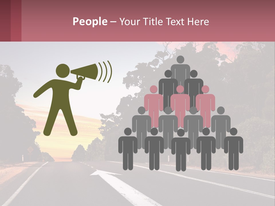 A Picture Of A Road With Trees And Sky In The Background PowerPoint Template