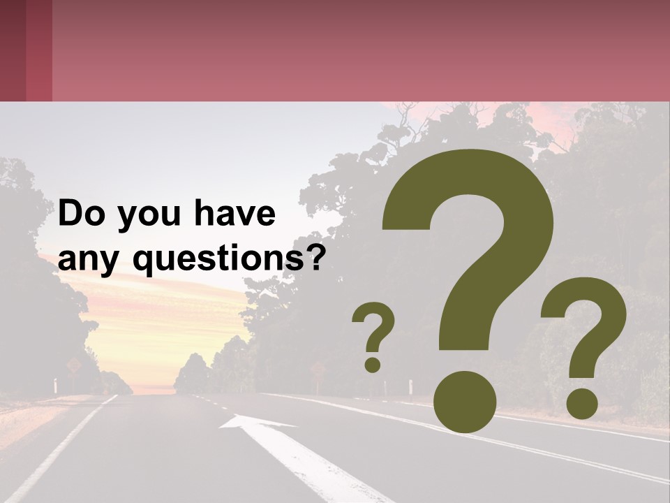 A Picture Of A Road With Trees And Sky In The Background PowerPoint Template