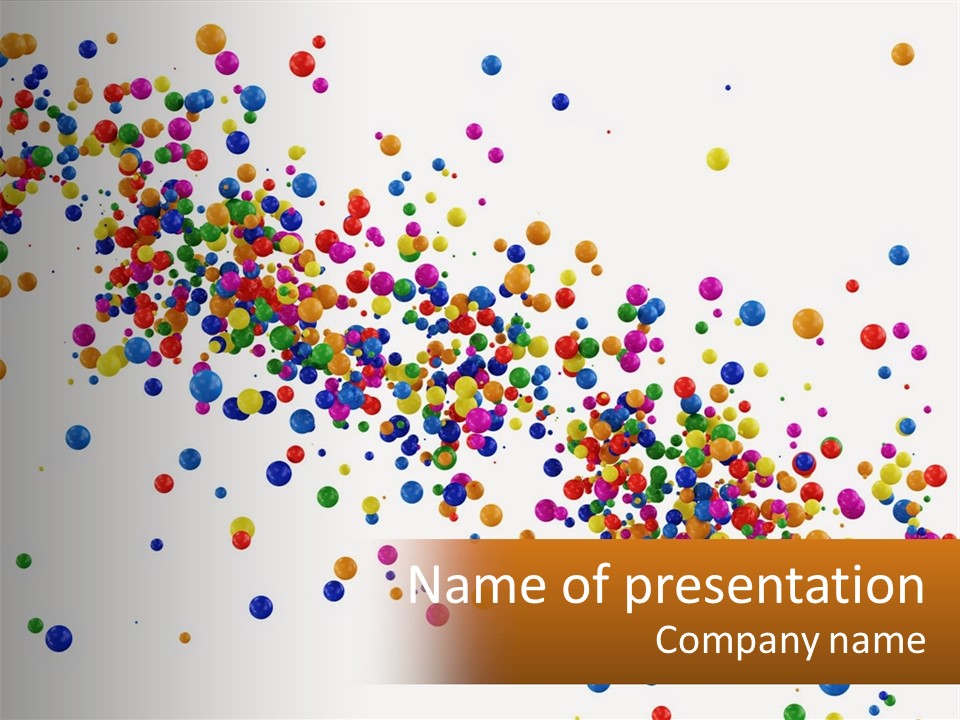 A Bunch Of Colorful Confetti On A White Background PowerPoint Template