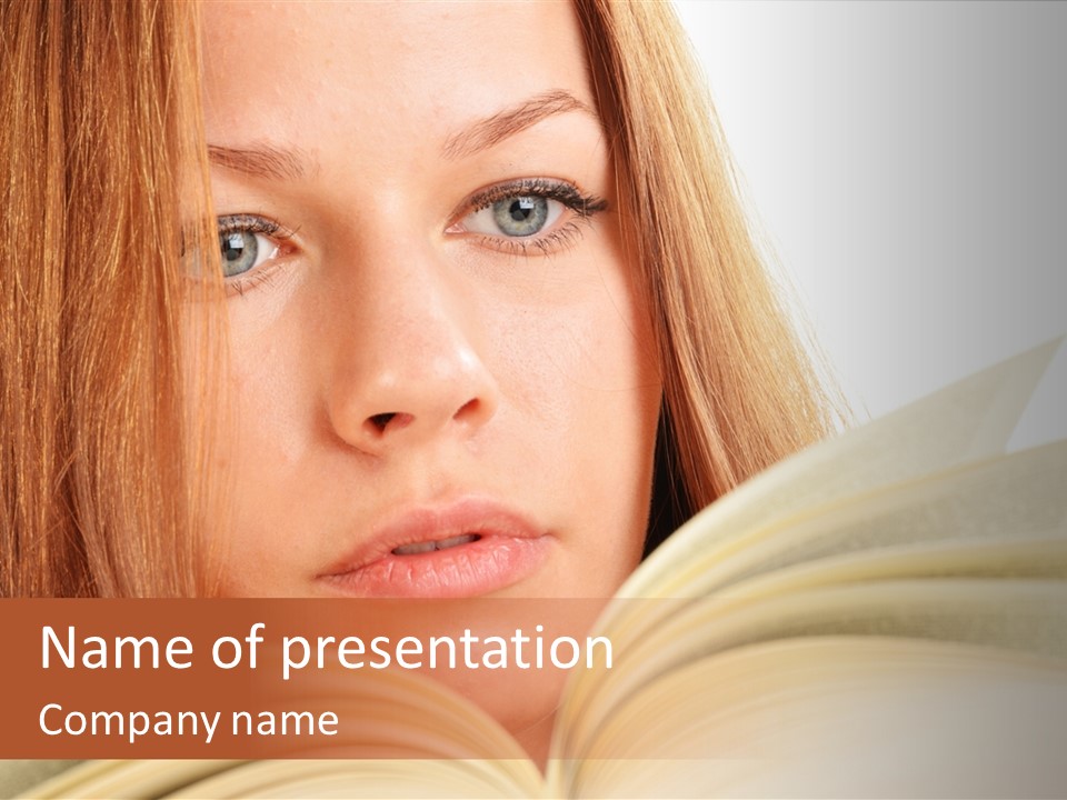 A Woman Reading A Book Powerpoint Presentation PowerPoint Template
