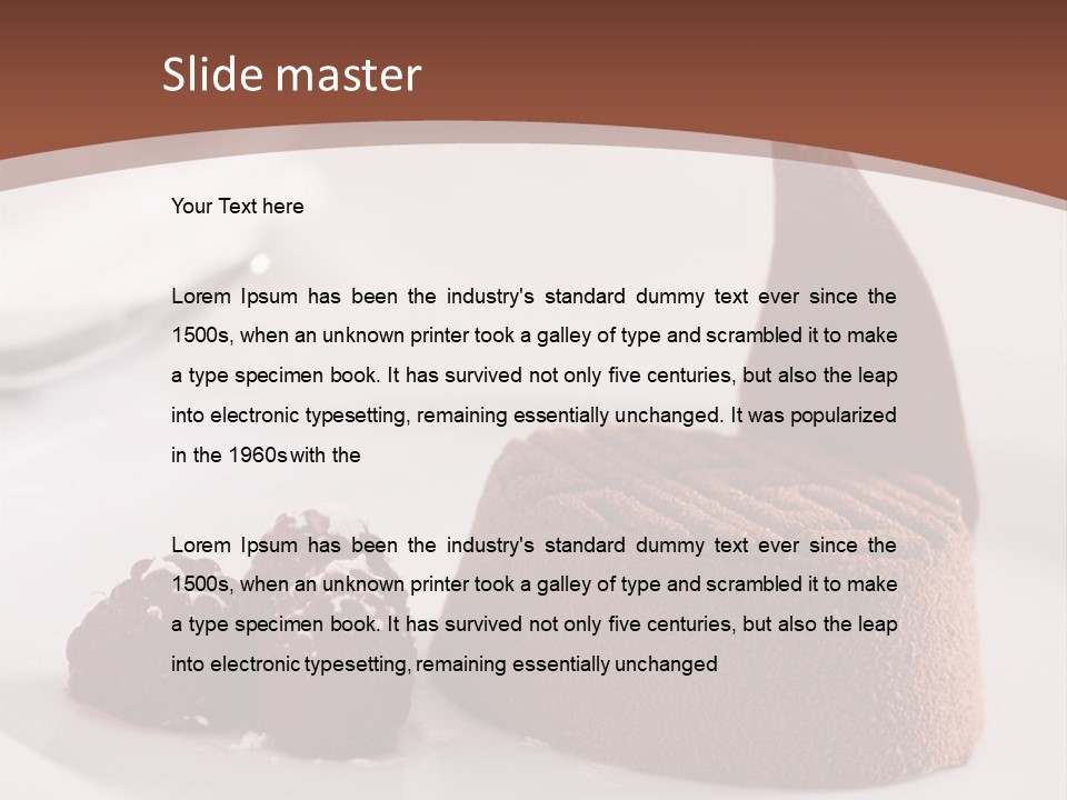 A Piece Of Cake On A Plate With Raspberries On The Side PowerPoint Template