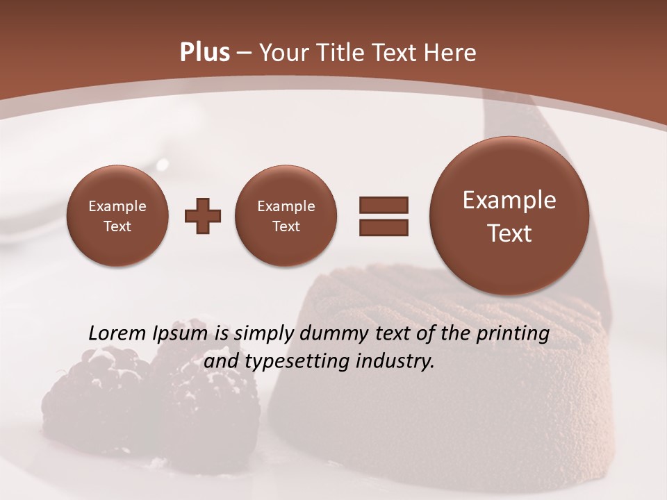 A Piece Of Cake On A Plate With Raspberries On The Side PowerPoint Template