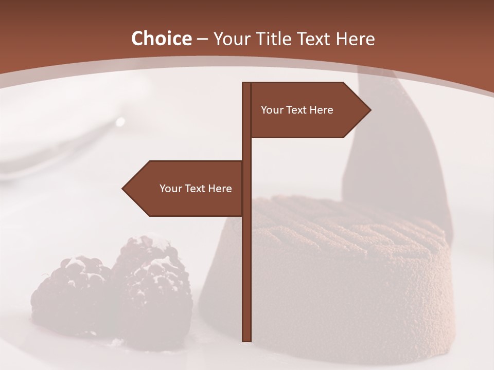 A Piece Of Cake On A Plate With Raspberries On The Side PowerPoint Template