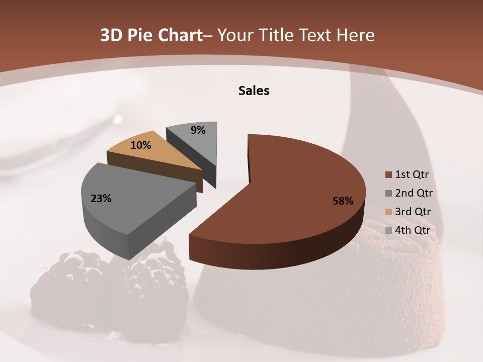 A Piece Of Cake On A Plate With Raspberries On The Side PowerPoint Template