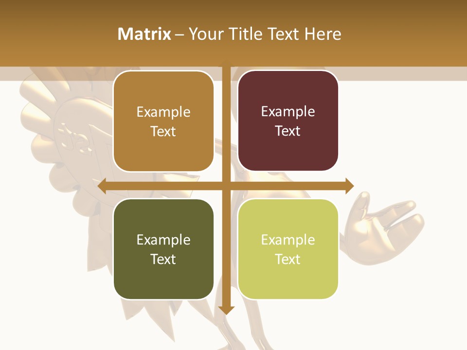 A Golden Man Holding A Golden Trophy On A White Background PowerPoint Template