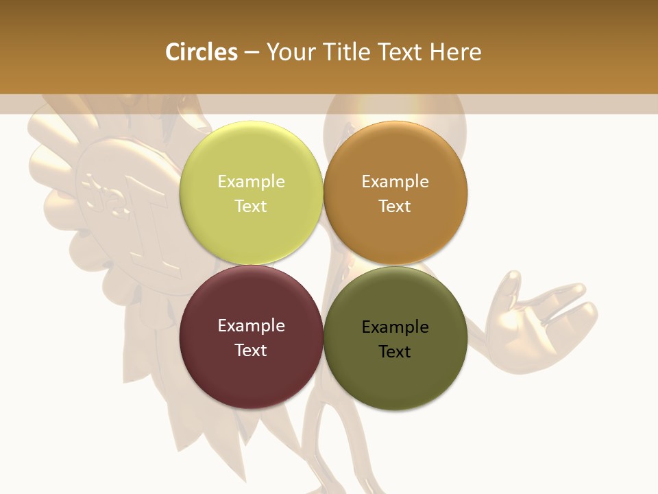 A Golden Man Holding A Golden Trophy On A White Background PowerPoint Template