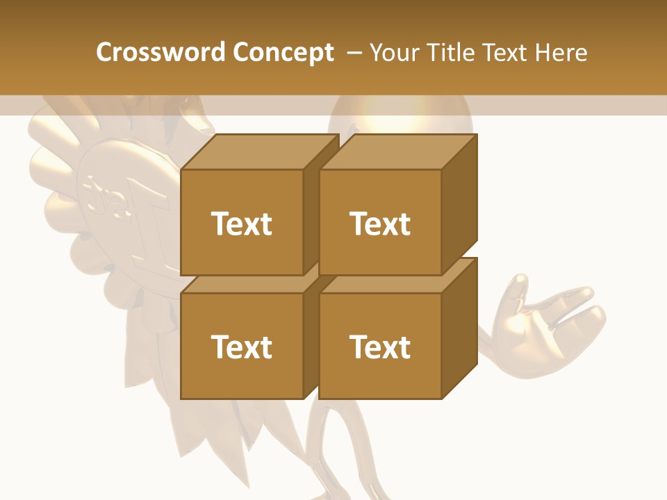 A Golden Man Holding A Golden Trophy On A White Background PowerPoint Template