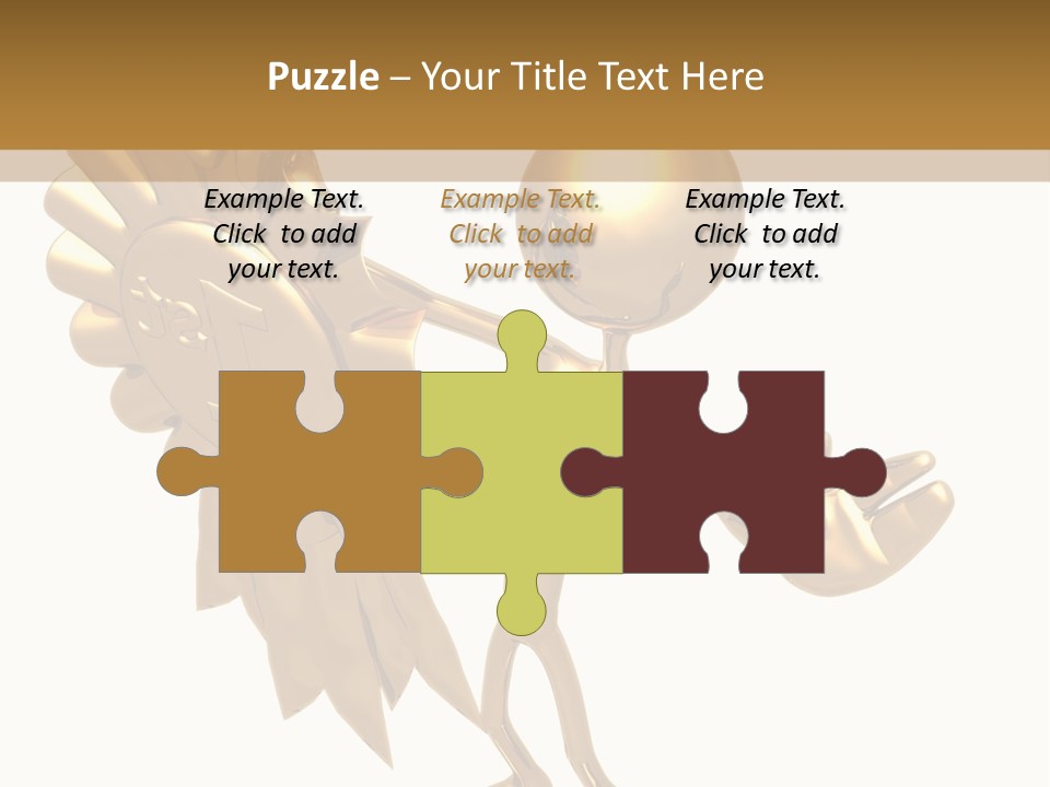 A Golden Man Holding A Golden Trophy On A White Background PowerPoint Template