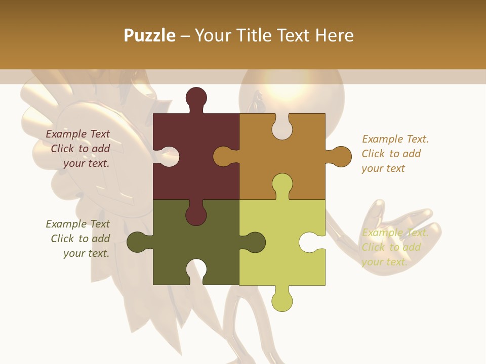 A Golden Man Holding A Golden Trophy On A White Background PowerPoint Template