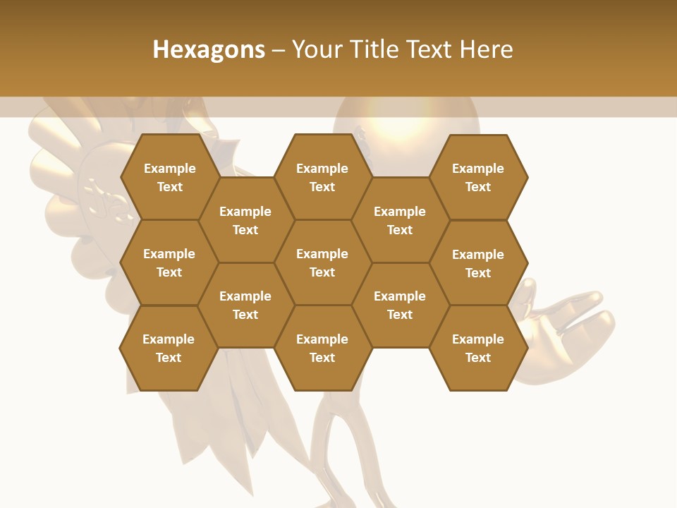 A Golden Man Holding A Golden Trophy On A White Background PowerPoint Template