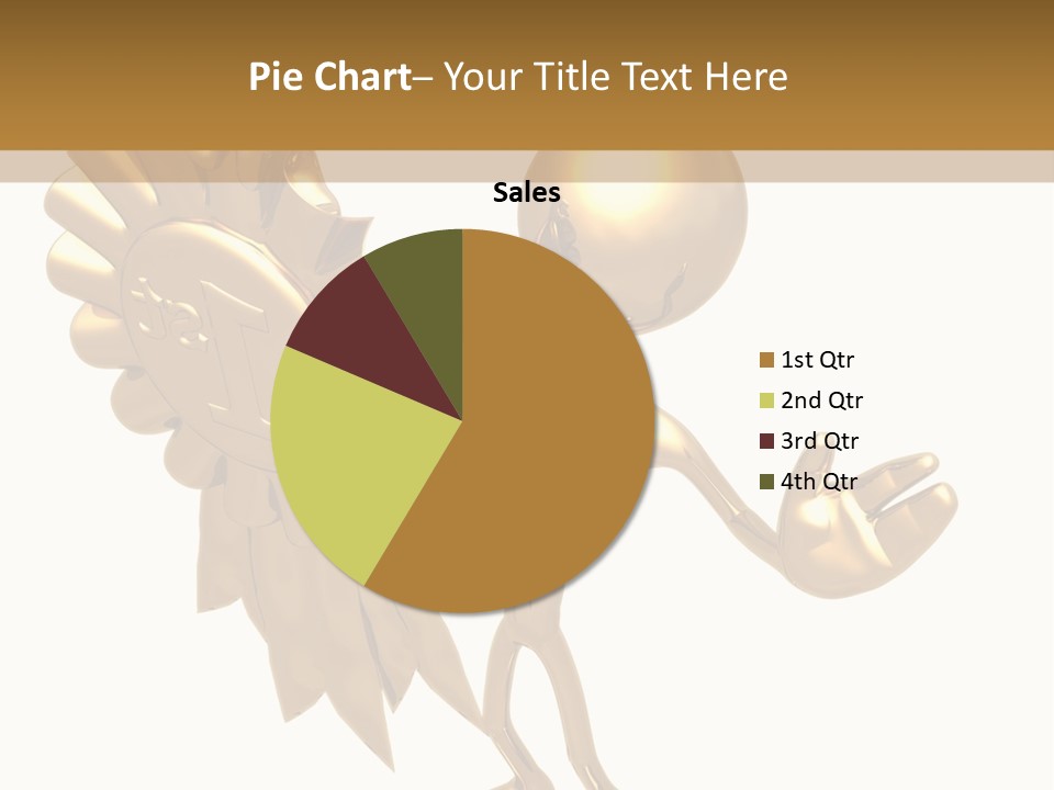 A Golden Man Holding A Golden Trophy On A White Background PowerPoint Template