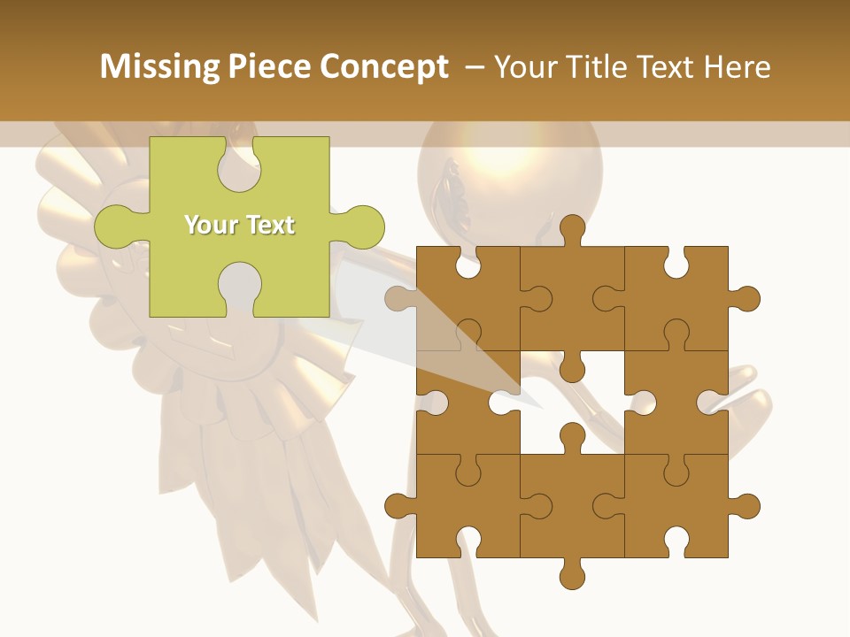 A Golden Man Holding A Golden Trophy On A White Background PowerPoint Template